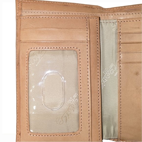 Ladies Embossed Leather Tri-Fold Wallet with ID Flap by Fossil - Picture 4 of 12